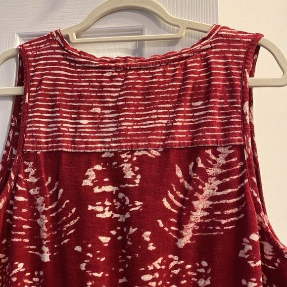 Lucky Brand Maroon Sleeveless Batik Dress Size XL - Picture 10 of 11